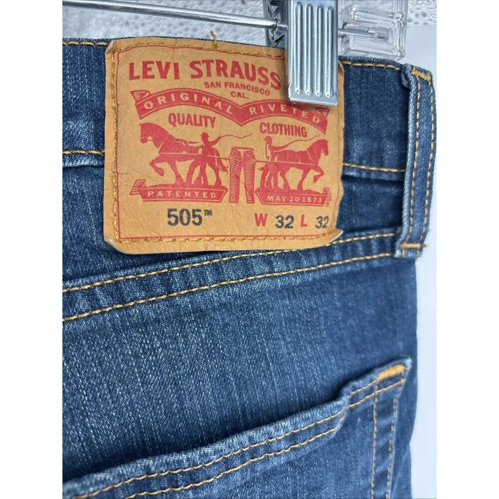 Levi's 505 Jeans Mens 32x32 Blue Denim Straight Regular Fit